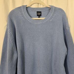 GAP NWT Light Blue Crewneck Winter Cotton Sweater Size XXL